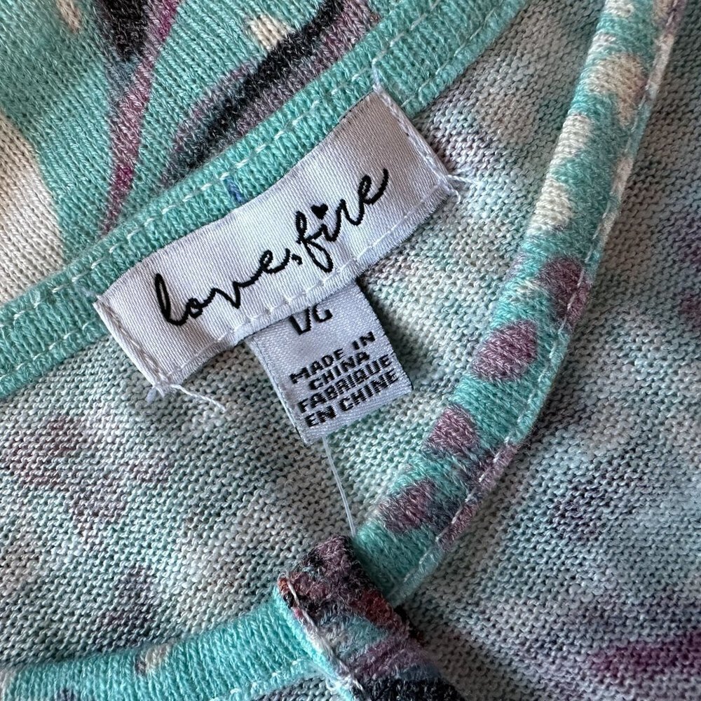 NWT Love Fire Floral Blue Sleeveless Knit Short Mini Dress Juniors Large - Picture 7 of 9